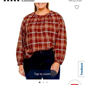 NWT - plus size plaid blouse